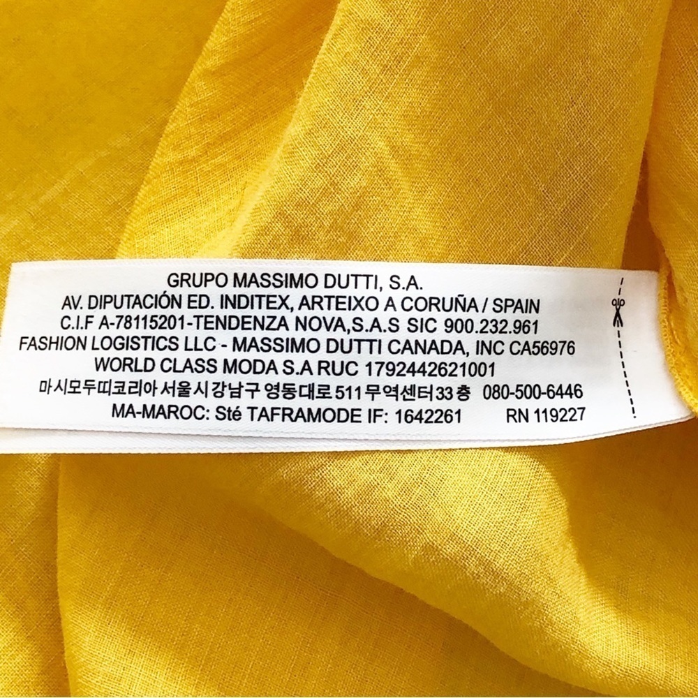 Massimo Dutti Yellow Blouse Side Split Small - image 8